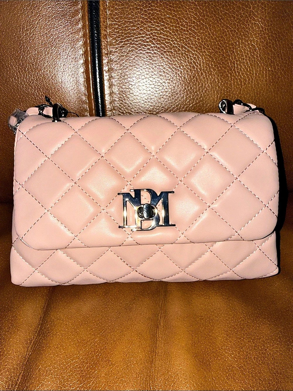 Badgley Mischka BSK-520 Quilted Shoulder Bag in Pink NWT